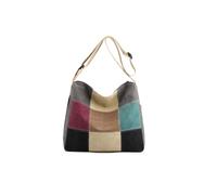 CORIOS Bolso de Hombro de Lona para Mujer Empalme Multicolor Bolso Bandolera Gran Capacidad Bolsa Shopper Ligero Bolso de Mano Bolsa de Ociopara Bolso Tote Gris