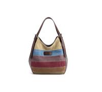 CORIOS Bolso de Hombro de Lona para Mujer Multicolor Rayas Bolso de Mano Gran Capacidad Bolsa Shopper Bolsa de Ociopara Ligero Bolso Tote para Citas Trabajo Viajes Compras Gris