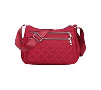 CORIOS Bolso de Hombro de Nailon Mujer Ultraligero Bolso de Bandolera Bolso de Mano con Correa Ajustable Bolso Cruzado con Múltiples Bolsillos Tote de Acolchado para Viajes Compras Trabajo Rojo Vino