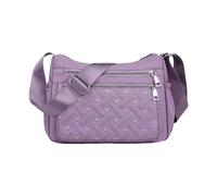 CORIOS Bolso de Hombro de Nailon Mujer Ultraligero Bolso de Bandolera Bolso de Mano con Correa Ajustable Bolso Cruzado con Múltiples Bolsillos Tote de Acolchado para Viajes Compras Trabajo Morado
