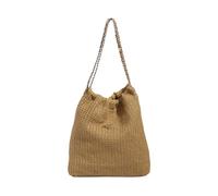 CORIOS Bolso de Hombro de Paja para Mujer Bolsos de Playa de Verano Bolsos de Paja Tejidos a Mano Retro Bolso Tote Bohemio Bolso de Mano para Estilo Boho para Viajes Vacaciones Caqui