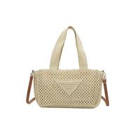 CORIOS Bolso de Hombro de Paja para Mujer Bolsos de Playa de Verano Bolsos de Paja Tejidos a Mano Retro Bolso de Bandolera Tote Bohemio Bolso de Mano para Estilo Boho para Viajes Vacaciones Caqui
