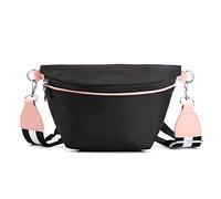 CORIOS Bolso de Hombro para Mujer Bolsa de Pecho Nylon Riñonera Bolsos Bandolera Impermeable Bolsos Cuerpo Cruzados Bolsas de Mensajero para Deportes Gimnasio Escuela Uso Diario Negro
