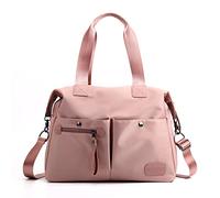 CORIOS Bolso de Hombro para Mujer Bolsas de Nylon Bolso de Mano Bolso Bandolera Impermeable Bolso Tote Bolsos Cruzados Bolsa de Ociopara Bolsa Shopper para Trabajo Compras Citas Viajes Rosado