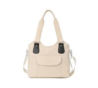 CORIOS Bolso de Hombro para Mujer Bolsas de Nylon Impermeable Bolso de Mano Bolsa de Ocio Ligero Bolso Bandolera Multifunción Bolsos Cruzados Bolso Tote para Viajes Compras Citas Trabajo Beige