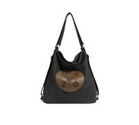 CORIOS Bolso de Hombro para Mujer Bolso de Mano de Lona Casual Bolso Mochilas Morral Backpack Gran Capacidad Mochila Bolso Bandolera Multifuncional Bolso Tote para Citas Compras Viajes Trabajo Negro