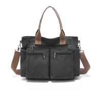 CORIOS Bolso de Hombro para Mujer Bolso de Mano de Lona Moda Bolso Bandolera Bolso de Ocio Gran Capacidad Bolso Shopper Multifuncional Viajes Compras Trabajo Citas Bolso Tote Negro
