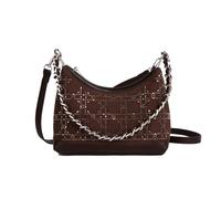 CORIOS Bolso de Hombro para Mujer en PU Cuero Bolso a Mano con Motivo de Rombos Bolso de Bandolera Cruzado Tote de Capacidad Media para Uso Cotidiano Compras Viajes y Trabajo Café