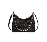 CORIOS Bolso de Hombro para Mujer en PU Cuero Bolso a Mano con Motivo de Rombos Bolso de Bandolera Cruzado Tote de Capacidad Media para Uso Cotidiano Compras Viajes y Trabajo Negro