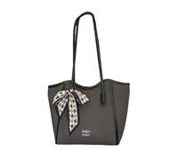 CORIOS Bolso de Hombro para Mujeres de PU Cuero Bolso de Mano con Decoración de Pañoleta con Moño Gran Bolso de Trabajo Maletín Elegante Negocios Oficina Trabajo Compras Bolso Estilizado Tote Negro