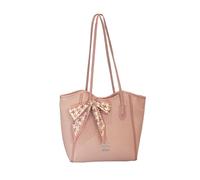 CORIOS Bolso de Hombro para Mujeres de PU Cuero Bolso de Mano con Decoración de Pañoleta con Moño Gran Bolso de Trabajo Maletín Elegante Negocios Oficina Trabajo Compras Bolso Estilizado Tote Rosa