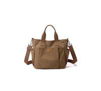 CORIOS Bolso de Lona Bandolera para Mujer - Gran Capacidad Shopper Multifuncional para Compras, Trabajo, Citas, Viajes y Ocio - Café