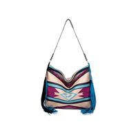 CORIOS Bolso de Mano con Flecos para Mujer Estilo Boho Bolso de Hombro Bolso de Bandolera con Estampado Geométrico Étnico Retro Tote con Borlas Bolso Playa Bolso Cruzado en Lona Multicolor D