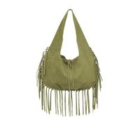 CORIOS Bolso de Mano de Ante Mujer Bohemio Bolso de Axila con Flecos Retro Bolso de Hombro con Borlas Gran Capacidad Bolso Hobo para Salidas Compras y Viajes Diarios Verde