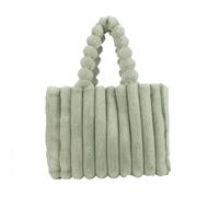 CORIOS Bolso de Mano de Felpa para Mujer Bolso de Hombro de Peluche Esponjoso Gran Capacidad Bolsa Shopper Elegante Moda Plisado Bolso Tote para Viajes Compras Trabajo Verde L