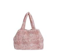 CORIOS Bolso de Mano de Felpa para Mujer Bolso de Hombro de Peluche Esponjoso Gran Capacidad Bolsa Shopper Elegante Moda Bolso Tote para Compras Trabajo Viajes Rosa