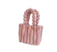 CORIOS Bolso de Mano de Felpa para Mujer Bolso de Hombro de Peluche Esponjoso Gran Capacidad Bolsa Shopper Elegante Moda Plisado Bolso Tote para Viajes Compras Trabajo Rosa S