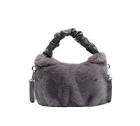 CORIOS Bolso de Mano de Felpa para Mujer Bolso de Hombro Esponjoso Moda Bonito Bolso Bandolera Pequeño Bolsa Shopper Tote de Peluche Compras Trabajo Viajes Bolso Messenger Gris