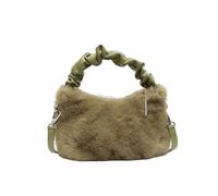 CORIOS Bolso de Mano de Felpa para Mujer Bolso de Hombro Esponjoso Moda Bonito Bolso Bandolera Pequeño Bolsa Shopper Tote de Peluche Compras Trabajo Viajes Bolso Messenger Verde
