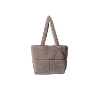 CORIOS Bolso de Mano de Lana de Cordero para Mujer Bolso de Hombro Esponjoso Gran Capacidad Bolsa Shopper Bolsa de Ociopara de Felpa Retro Bolso Tote de Peluche para Viajes Trabajo Compras Gris