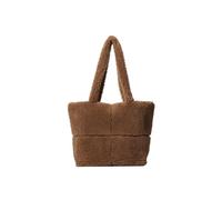 CORIOS Bolso de Mano de Lana de Cordero para Mujer Bolso de Hombro Esponjoso Gran Capacidad Bolsa Shopper Bolsa de Ociopara de Felpa Retro Bolso Tote de Peluche para Viajes Trabajo Compras Café