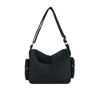 CORIOS Bolso de Mano de Lona para Mujer Casual Bolso de Hombro Bolso Bandolera Gran Capacidad Bolsa Shopper Bolsa de Ocio Multifuncional Trabajo Compras Viajes Citas Bolso Tote Negro