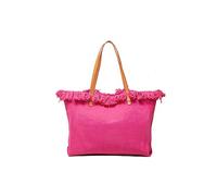 CORIOS Bolso de Mano de Lona para Mujer Gran Capacidad Bolso Playa Bolso Tote para Estilo Boho Bolsa de Ocio Bolso de Hombro con Borlas para Compras Viajes Citas Vacaciones Rosa