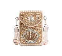 CORIOS Bolso de Mano de Paja Mujer Bolsos de Paja Tejidos a Mano Bohemio Bolso de Hombro Bolsos de Playa de Verano Bolso Tote para Estilo Boho Pequeña Bolso Bandolera Bolsa para Móvil Multicolor E