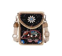 CORIOS Bolso de Mano de Paja Mujer Bolsos de Paja Tejidos a Mano Bohemio Bolso de Hombro Bolsos de Playa de Verano Bolso Tote para Estilo Boho Pequeña Bolso Bandolera Bolsa para Móvil Multicolor C