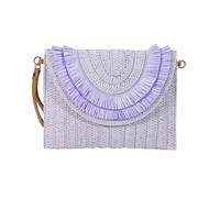 CORIOS Bolso de Mano de Paja para Mujer Bolsos de Paja Tejidos a Mano Bolso Tote para Estilo Boho Bolso Bandolera con Borla Bohemio Bolso de Hombro Bolso Tipo sobre Bolsos de Playa de Verano Morado
