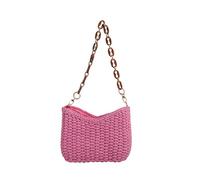CORIOS Bolso de Mano de Paja para Mujer Bolsos de Playa de Verano Bolsos de Paja Tejidos a Mano Bohemio Bolso de Hombro Retro Bolso Tote para Estilo Boho para Viajes Rosa
