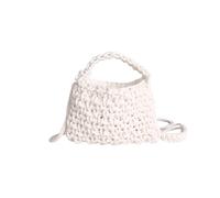 CORIOS Bolso de Mano en Tejido de Punto Mujer Bohemio Bolsa de Hombro Bolso Bandolera Cruzada Tejidos a Mano Bolsos de Playa de Verano Tote para Estilo Boho para Viajes Fechas Vacaciones Blanco