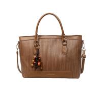 CORIOS Bolso de Mano en Tela de PU Cuero Entrelazado para Mujer Gran Capacidad Bolso de Oficina de Hombro Bolso de Bandolera Cruzado con Colgante de Perlas de Madera Elegante Tote Caqui