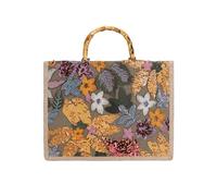 CORIOS Bolso de Mano para Estilo Boho Mujer Bolso de Hombro de Paja PP y Lino Bolso Playa con Bordados de Lentejuelas Étnico Bolso Tote para Vacaciones Citas Viajes Compras Naranja