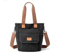 CORIOS Bolso de Mano para Mujer Bolso Bandolera de Lona Bolso de Hombro Bolsa de Ocio Gran Capacidad Bolsos Cruzados Bolsa Shopper Bolso Tote para Trabajo Compras Citas Viajes Negro