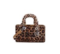 CORIOS Bolso de Mano para Mujer Bolso de Hombro con Estampado de Leopardo Cuero PU Impermeable Bolso Bandolera Moda Bolso Cruzados Bolsa Shopper Elegante Trabajo Viajes Compras Bolso Tote Caqui M