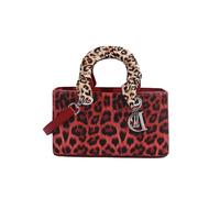 CORIOS Bolso de Mano para Mujer Bolso de Hombro con Estampado de Leopardo Cuero PU Impermeable Bolso Bandolera Moda Bolso Cruzados Bolsa Shopper Elegante Trabajo Viajes Compras Bolso Tote Rojo M