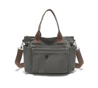 CORIOS Bolso de Mano para Mujer Bolso de Hombro de Lona Moda Bolso Bandolera Gran Capacidad Bolso Shopper Bolso de Ocio Multifuncional Bolso Tote para Viajes Compras Trabajo Citas Gris