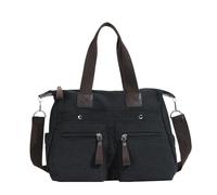 CORIOS Bolso de Mano para Mujer Bolso de Hombro de Lona Moda Bolso Bandolera Gran Capacidad Bolso Shopper Bolso de Ocio Multifuncional Bolso Tote para Viajes Compras Trabajo Citas Negro