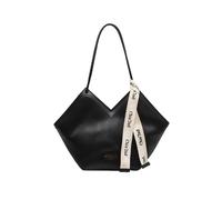 CORIOS Bolso de Mano para Mujer Bolso de Hombro en Cuero PU Textura Rayada Bolsa para Las Axilas Gran Bolsa Shopper Silueta V Moderna Tote para Quotidiano Trabajo Viajes Compras Negro