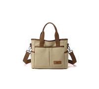 CORIOS Bolso de Mano para Mujer Bolso de Hombro Lona Bolso de Ocio Media Capacidad Bolso Shopper Multifuncional Bolso Bandolera Moda Bolso Tote para Viajes Compras Trabajo Citas Caqui