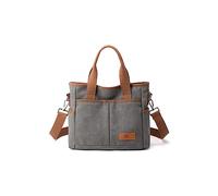 CORIOS Bolso de Mano para Mujer Bolso de Hombro Lona Bolso de Ocio Media Capacidad Bolso Shopper Multifuncional Bolso Bandolera Moda Bolso Tote para Viajes Compras Trabajo Citas Gris