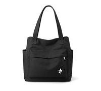 CORIOS Bolso de Mano para Mujer Bolso Tote Lona Casual Bolso Shopper Bolsa de Ocio Multifuncional Bolsos de Hombro para Compras Viajes Citas Trabaj Negro