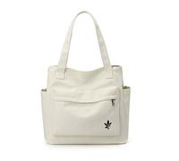 CORIOS Bolso de Mano para Mujer Bolso Tote Lona Casual Bolso Shopper Bolsa de Ocio Multifuncional Bolsos de Hombro para Compras Viajes Citas Trabaj Blanco