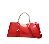 CORIOS Bolso de Mano para Mujer Bolsos de Hombro Bandolera de Cuero PU Liso Pequeña Capacidad Bolsa Shopper Elegante Moda Tote para Trabajo Viajes Compras Rojo