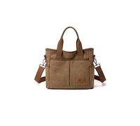 CORIOS Bolso de Mano para Mujer de Lona - Media Capacidad, Multifuncional, Shopper y Bandolera - Moda Tote para Viajes, Compras, Trabajo y Citas - Café