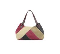 CORIOS Bolso de Mano para Mujer Multicolor Rayas Bolso de Hombro Gran Capacidad Bolso Shopper Bolsa de Ocio Lona Bolsa Tote para Citas Viajes Trabajo Compras Morado
