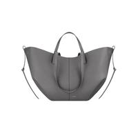CORIOS Bolso de Mano para Mujer PU Cuero Bolsa de Cubo Elegante Bolsos de Hombro Gran Capacidad Bolsa Shopper Moda Tote 2pcs para Trabajo Viajes Compras Gris Plateado L