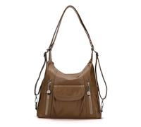 CORIOS Bolso de Mano para Mujer PU Cuero Bolso de Hombro Gran Capacidad Bolso Shopper Elegante Bolso Tote Moda Bolso Cruzados Bolsa para Las Axilas Mochila para Trabajo Compras Viajes Café