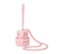 CORIOS Bolso de Noche Mujer Clutch de Mano de Acrílico con Cadena de Perlas Desmontable Bolso de Fiesta con Forma Encantadora Elegante Bolso de Hombro Bandolera Pastel Rosa